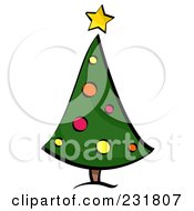 Poster, Art Print Of Retro Curved Christmas Tree