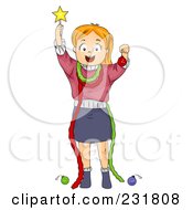 Poster, Art Print Of Christmas Girl Acting Like A Christmas Tree