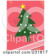 Poster, Art Print Of Green Christmas Tree Over Pink