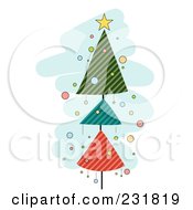 Poster, Art Print Of Retro Christmas Tree Over Blue