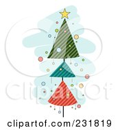 Royalty Free RF Clipart Illustration Of A Retro Christmas Tree Over Blue