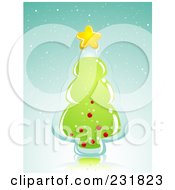 Poster, Art Print Of Glass Christmas Tree Over Blue