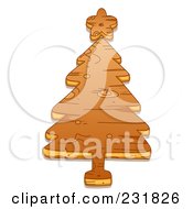 Royalty Free RF Clipart Illustration Of A Carved Wooden Christmas Tree