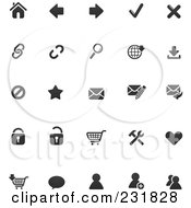 Digital Collage Of Web Browser Icons In Black And White