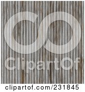 Rusty Vertical Ridged Seamless Corrugated Metal Background