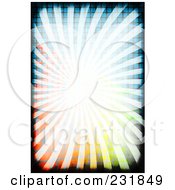 Poster, Art Print Of Background Of Bright Rays Over A Colorful Grid With Black Grunge Borders