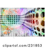 Royalty Free RF Clipart Illustration Of A Background Of Dots Over Colorful Grunge
