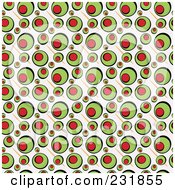 Royalty Free RF Clipart Illustration Of A Background Of Green Stuffed Olives On Beige by Arena Creative