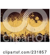 Poster, Art Print Of Grungy Background Of Halftone And Splatters In Brown And Tan