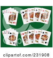 Poster, Art Print Of King Playing Cards On Green - 2