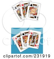 Poster, Art Print Of Digital Collage Of Three King Playing Cards - 1