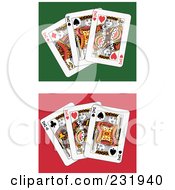 Poster, Art Print Of Digital Collage Of Three King Playing Cards - 2