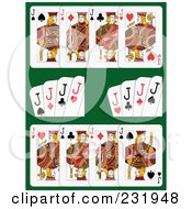 Royalty Free RF Clipart Illustration Of A Digital Collage Of Jack Playing Cards 1