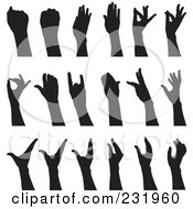 Poster, Art Print Of Digital Collage Of Black And White Hands - 3