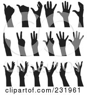 Poster, Art Print Of Digital Collage Of Black And White Hands - 2