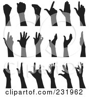 Poster, Art Print Of Digital Collage Of Black And White Hands - 1