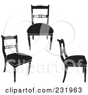 Poster, Art Print Of Digital Collage Of Black And White Chairs - 1