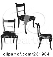 Poster, Art Print Of Digital Collage Of Black And White Chairs - 2