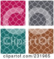 Poster, Art Print Of Digital Collage Of Seamless Pink Gray Turquoise And Brown Curve Backgrounds