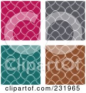 Royalty Free RF Clipart Illustration Of A Digital Collage Of Seamless Pink Gray Turquoise And Brown Curve Backgrounds