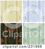 Poster, Art Print Of Digital Collage Of Beige Blue And Green Shell Pattern Backgrounds