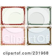 Royalty Free RF Clipart Illustration Of A Digital Collage Of Certificate Frames