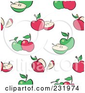Royalty Free RF Clipart Illustration Of A Seamless Green And Red Apple Background by Frisko