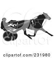 Poster, Art Print Of Black And White Trotter Horse