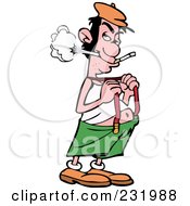 Royalty Free RF Clipart Illustration Of A Gross Smoking Man