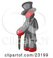 Red Man Depicting Abraham Lincoln With A Cane