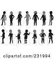 Royalty Free RF Clipart Illustration Of A Digital Collage Of Black And White Children Standing