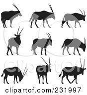 Royalty Free RF Clipart Illustration Of A Digital Collage Of Black And White Gazelle