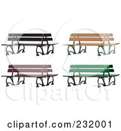 Poster, Art Print Of Digital Collage Of Park Benches