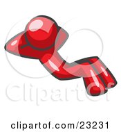 Clipart Illustration Of A Red Man Doing Sit Ups While Strength Training by Leo Blanchette
