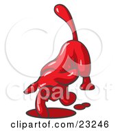 Clipart Illustration Of A Red Tick Hound Dog Digging A Hole