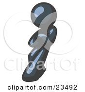 Clipart Illustration Of A Navy Blue Man With An Attitude His Arms Crossed Leaning Against A Wall
