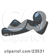 Clipart Illustration Of A Relaxed Navy Blue Businessman Reclining