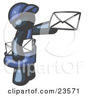 Navy Blue Mail Man Delivering A Letter