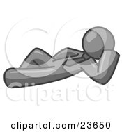 Clipart Illustration Of A Relaxed Gray Businessman Reclining