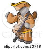 Poster, Art Print Of Gray Man In Hunting Gear Carrying A Rifle