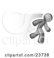 Clipart Illustration Of A Speedy Gray Business Man Running