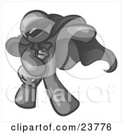 Clipart Illustration Of A Gray Man In A Mask And Cape Stealing Belongings In A Bag