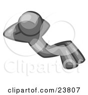 Clipart Illustration Of A Gray Man Doing Sit Ups While Strength Training