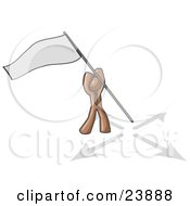 Brown Man Claiming Territory Or Capturing The Flag