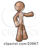 Clipart Illustration Of A Brown Woman With One Arm Out by Leo Blanchette