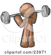 Poster, Art Print Of Brown Man Lifting A Barbell While Strength Training