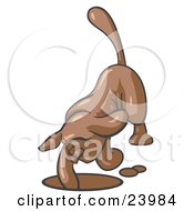 Poster, Art Print Of Brown Tick Hound Dog Digging A Hole