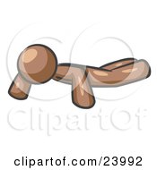 Clipart Illustration Of A Brown Man Doing Pushups While Strength Training