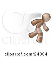 Clipart Illustration Of A Speedy Brown Business Man Running