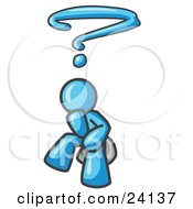 Clipart Illustration Of A Confused Light Blue Business Man With A Questionmark Over His Head by Leo Blanchette #COLLC24137-0020